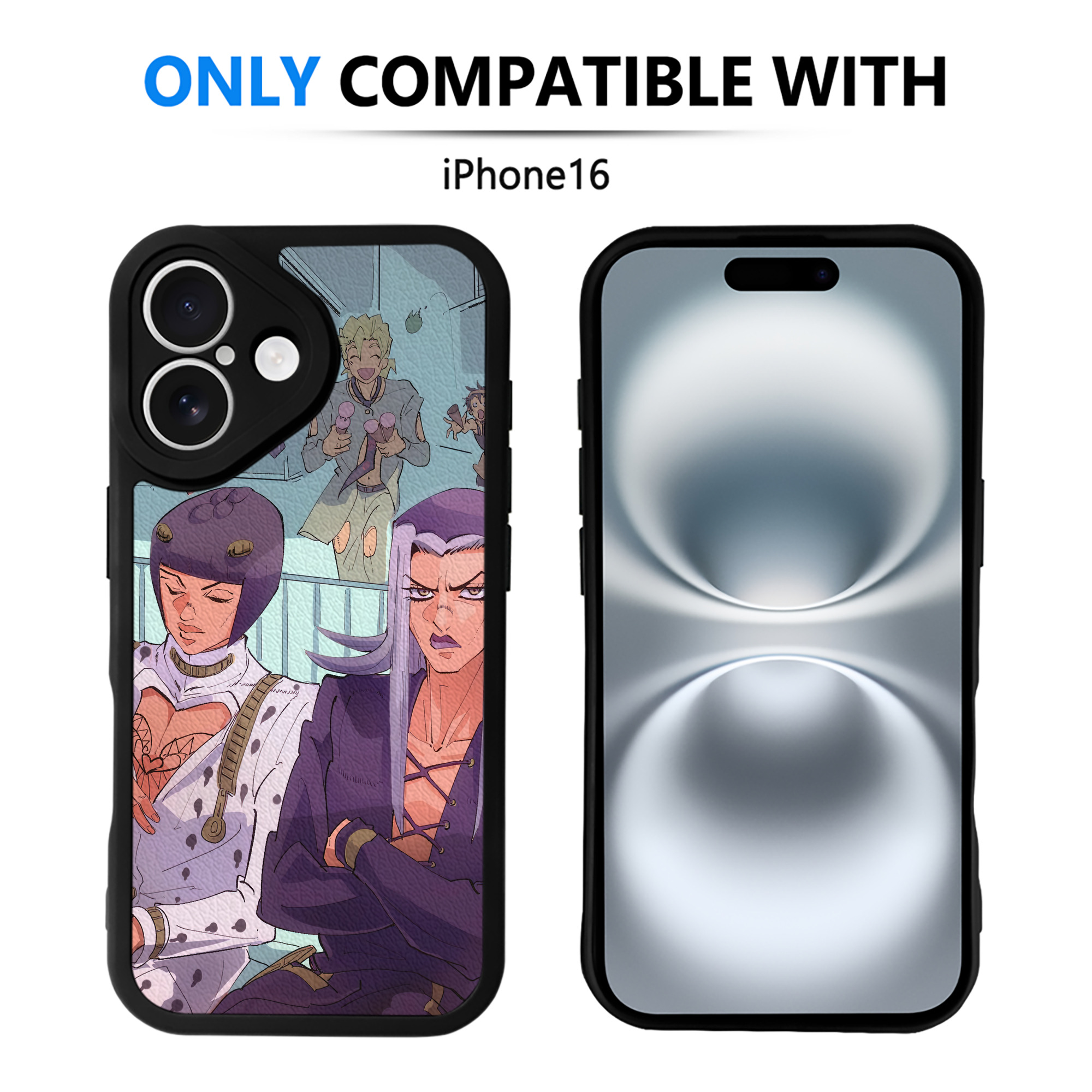 （画像用） ジョジョの奇妙な冒険 JoJo's Bizarre Adventure 【iPhone 16シリーズ対応】シリコンスマホケース（レザー調） 材質：シリコン
